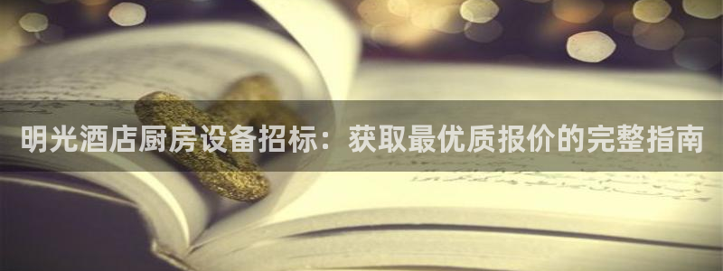 尊龙人生就是博旧：明光酒店厨房设备招标：获取最优质报价的完整